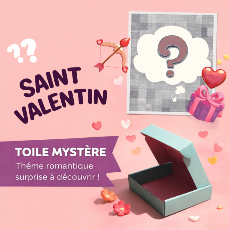 Broderie Diamant - Toile mystère - Thème Saint Valentin