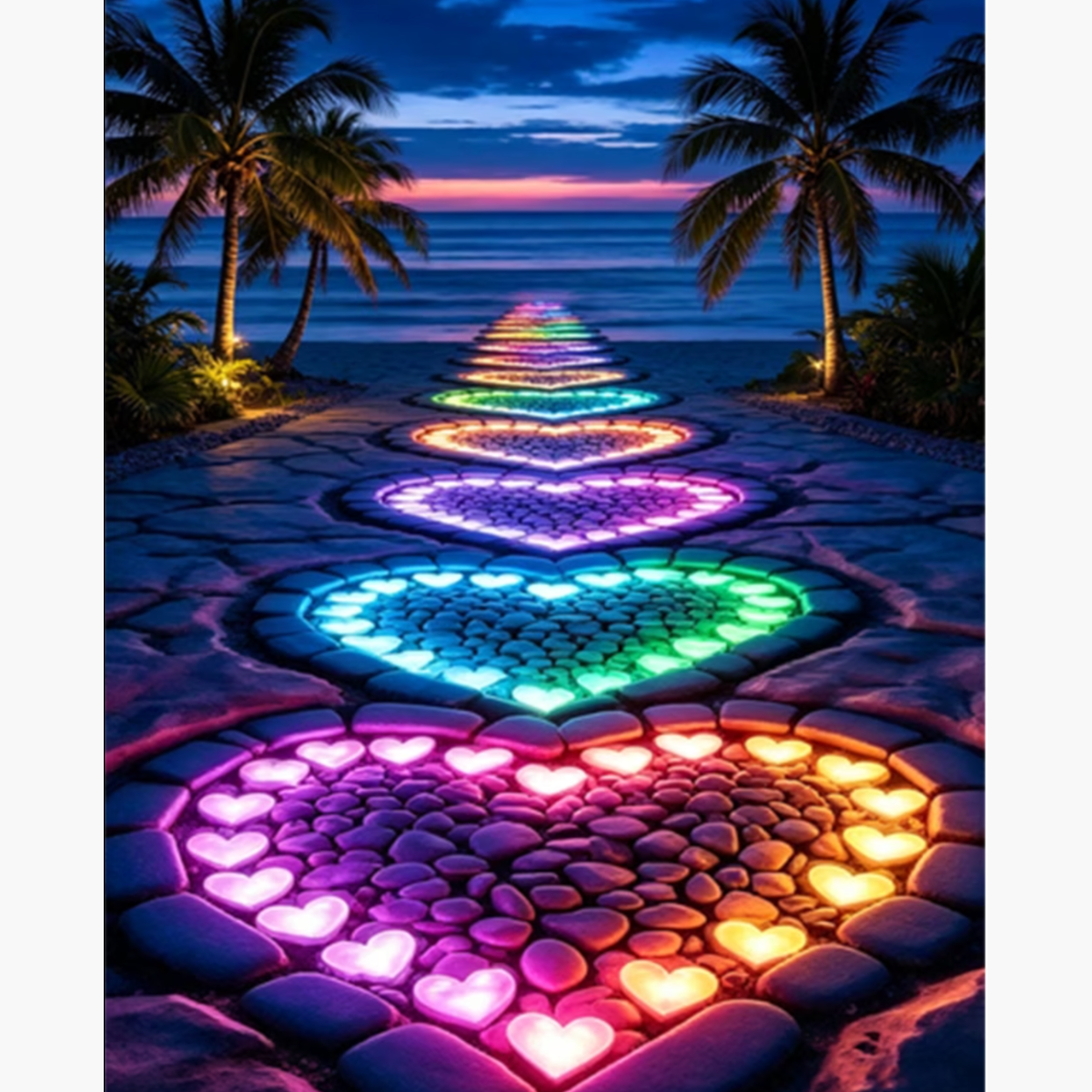 Broderie Diamant - Allée coeur