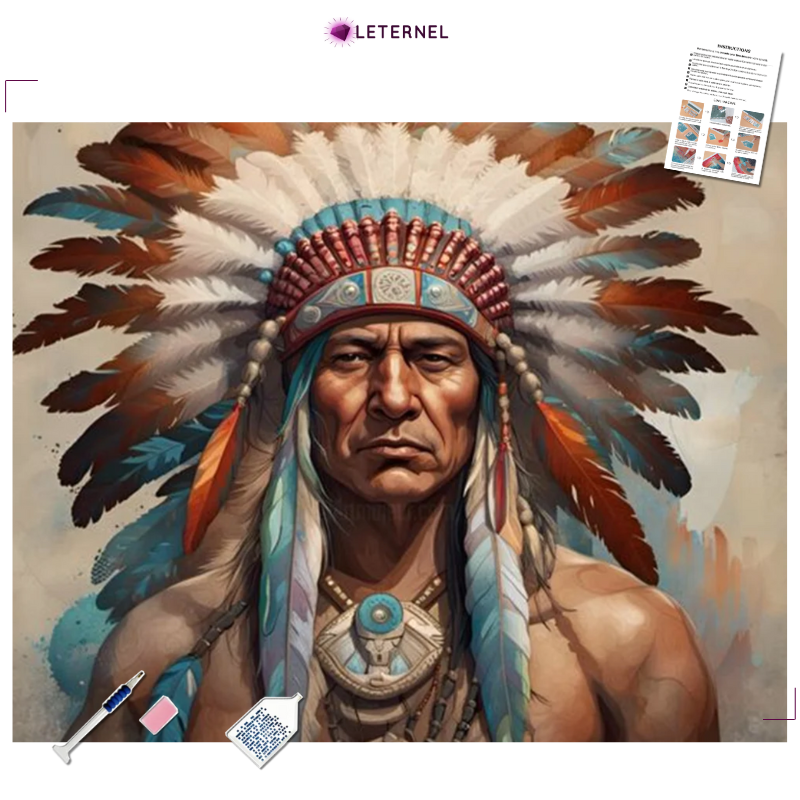 Broderie Diamant - Amérindien