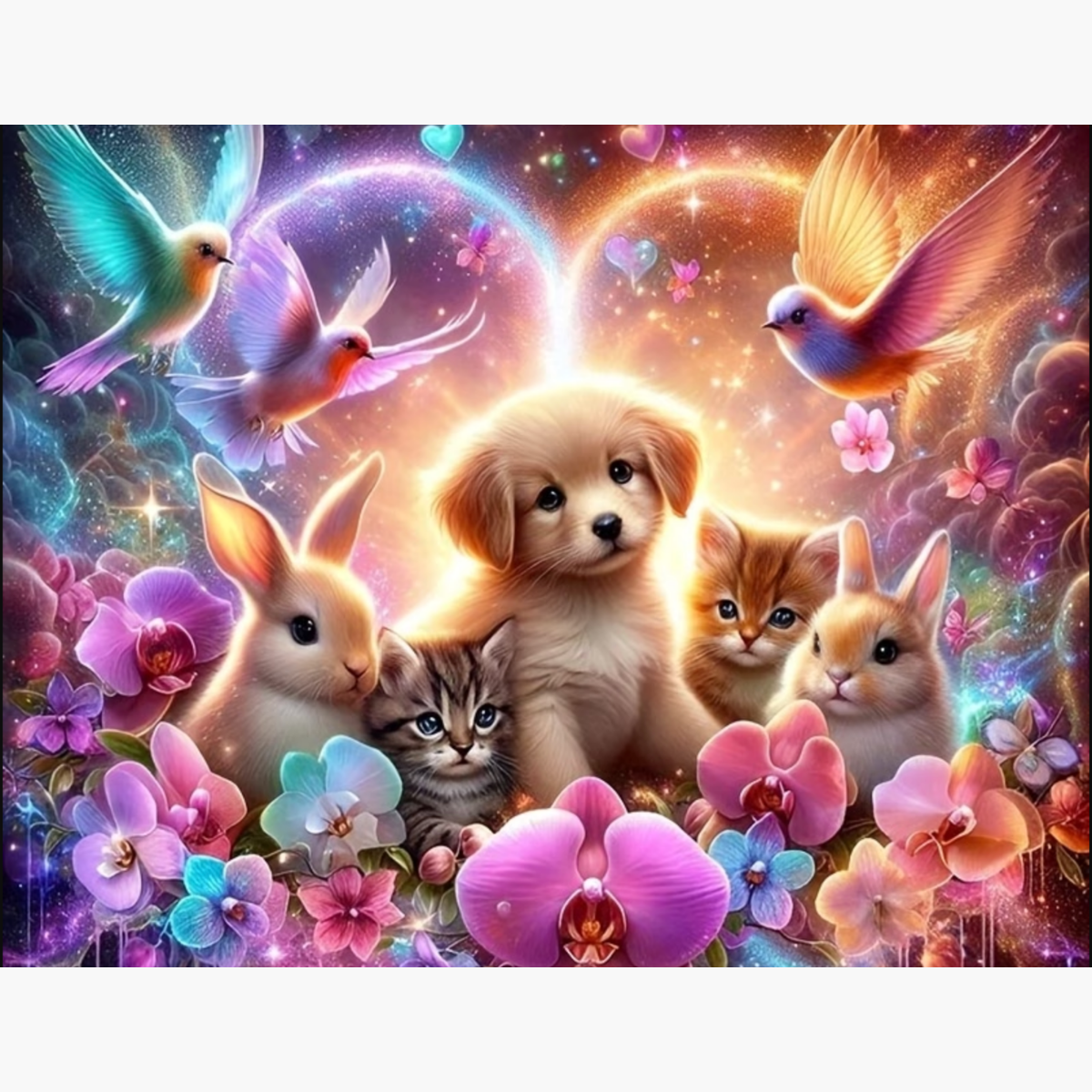 Broderie Diamant - Animaux joyeux