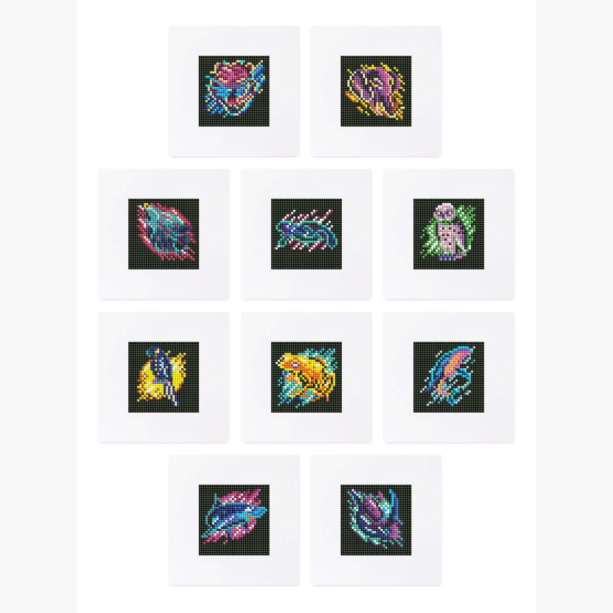 Mini broderie diamant x12 - Animaux