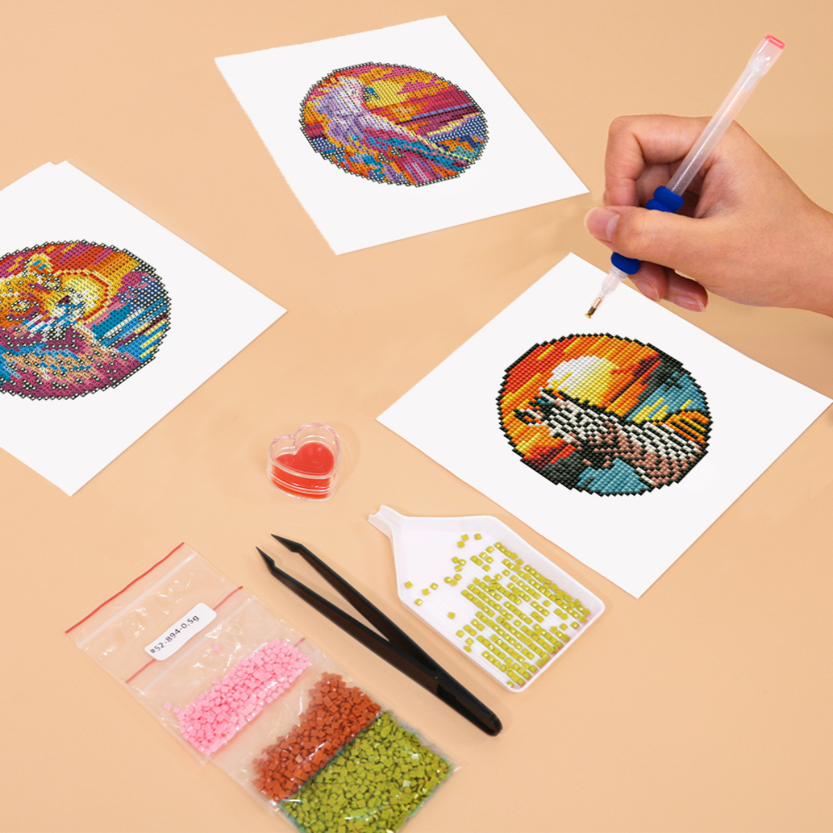 Broderie Diamant Mini broderie diamant x4 - Animaux – Kit complet broderie diamant | LETERNEL