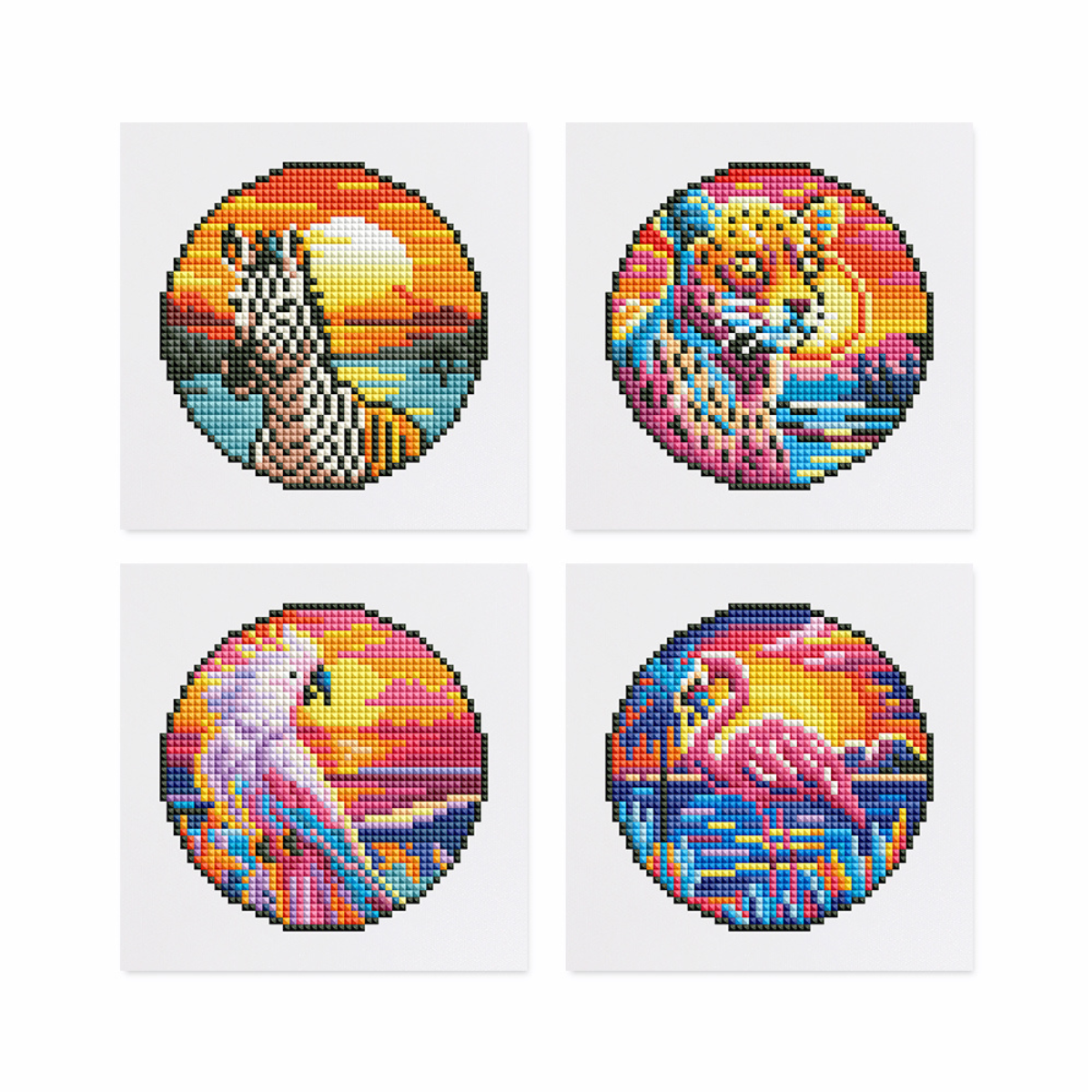 Broderie Diamant Mini broderie diamant x4 - Animaux – Kit complet broderie diamant | LETERNEL