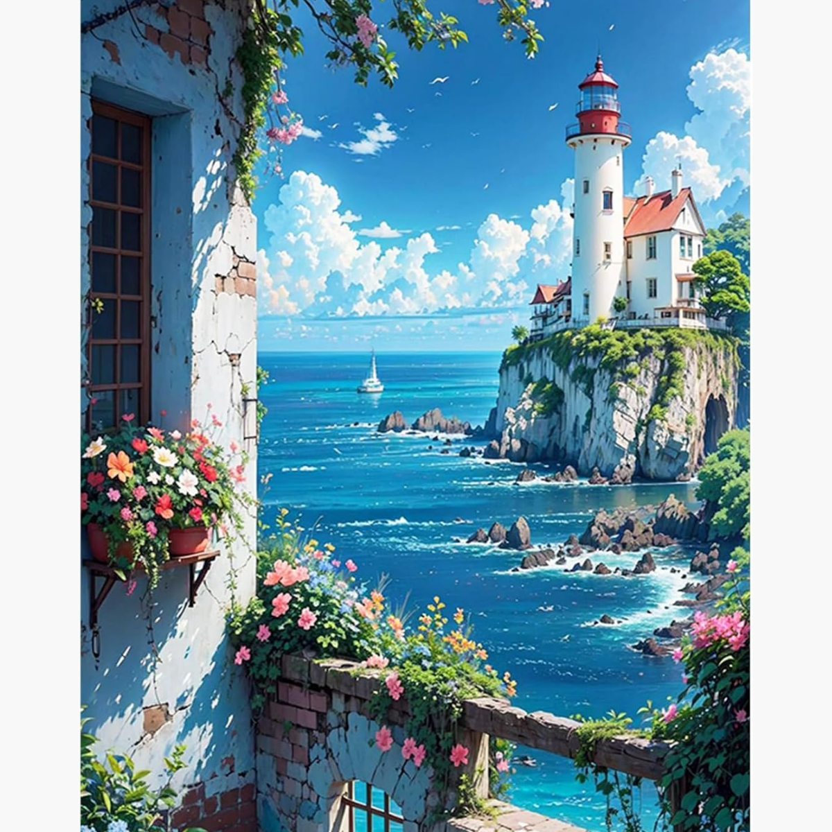 Broderie Diamant - Balcon méditerranée