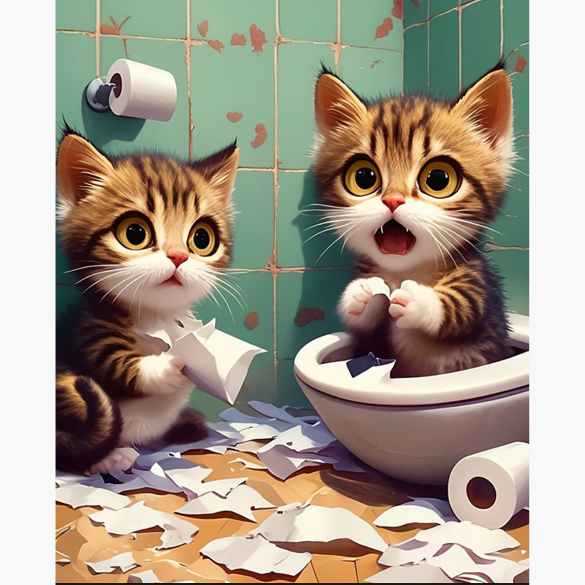 Broderie Diamant - Bêtise chatons