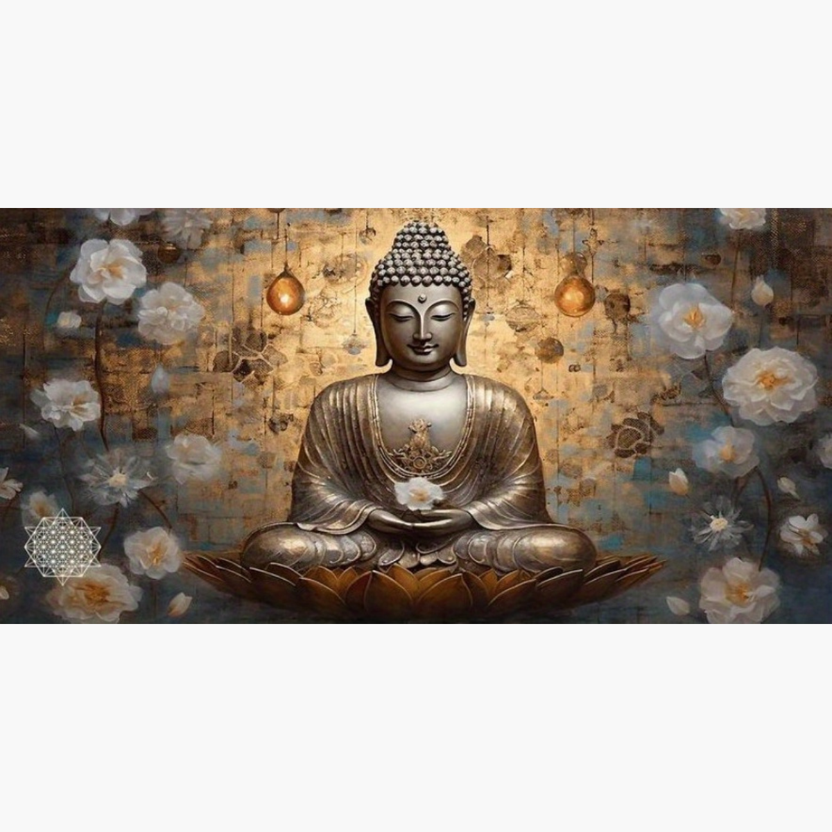 Broderie Diamant - Bouddha fleurs