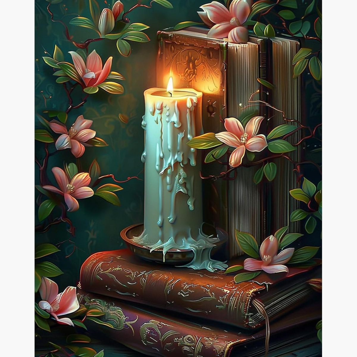 Broderie Diamant - Bougie livres