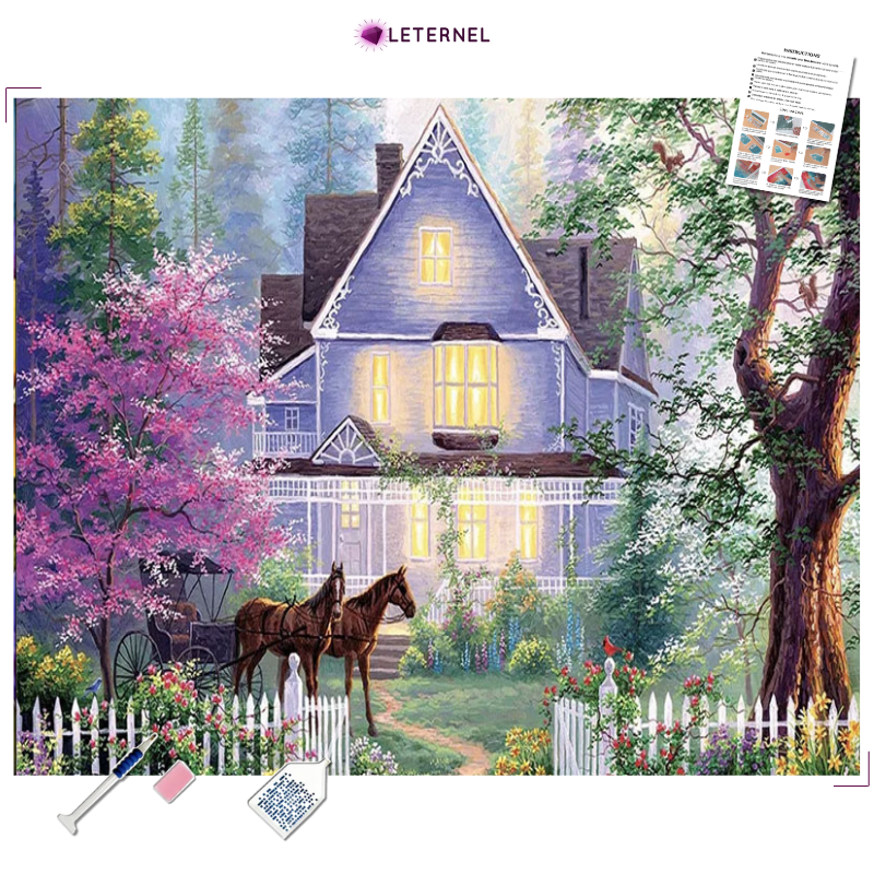 Broderie Diamant - Calèche maison