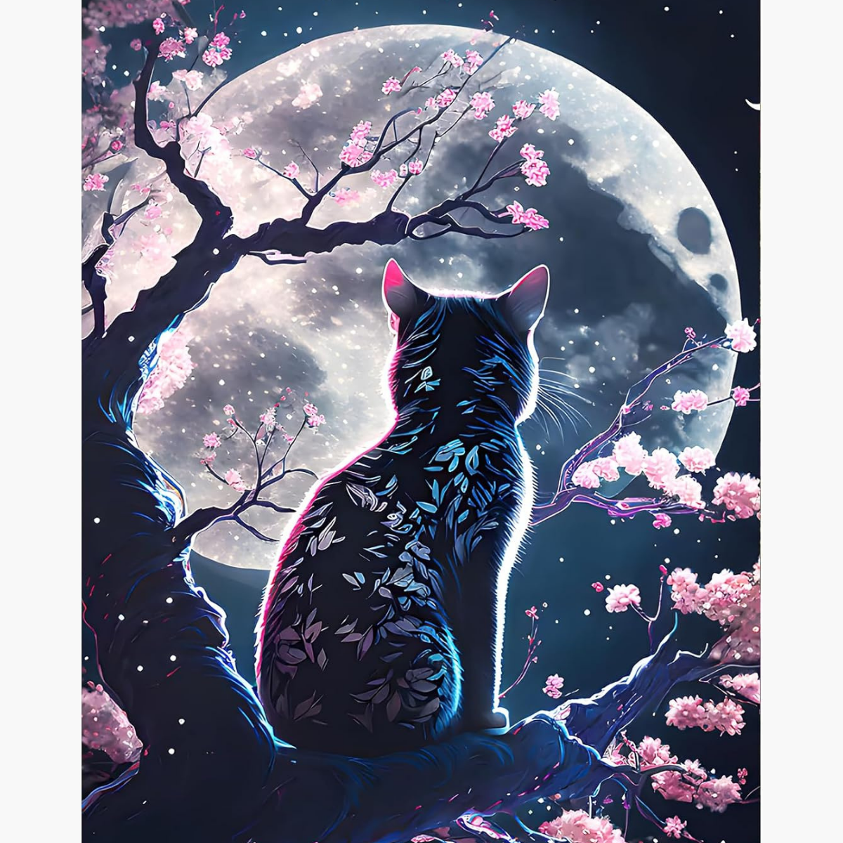 Broderie Diamant - Chat cerisier