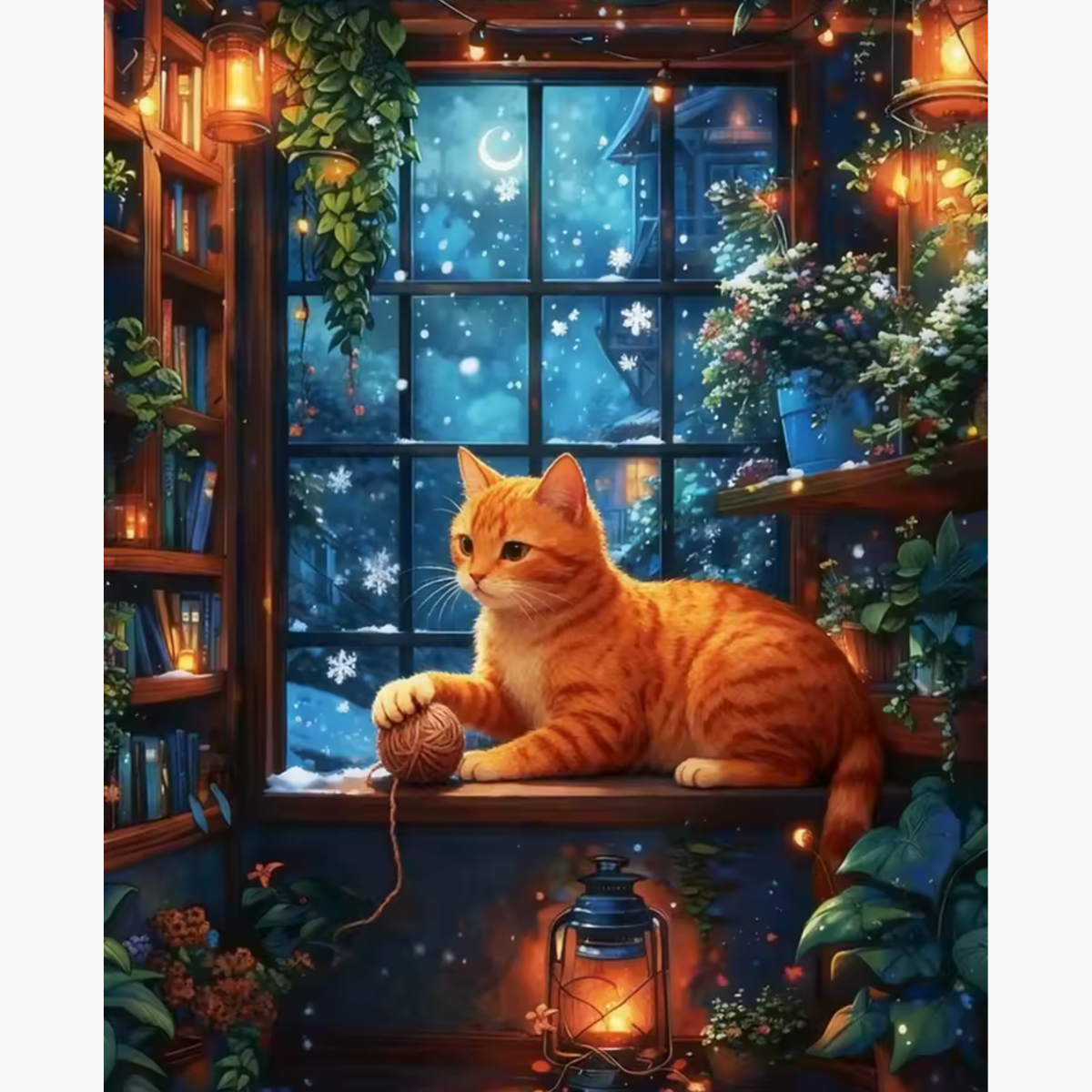 Broderie Diamant - Chat roux