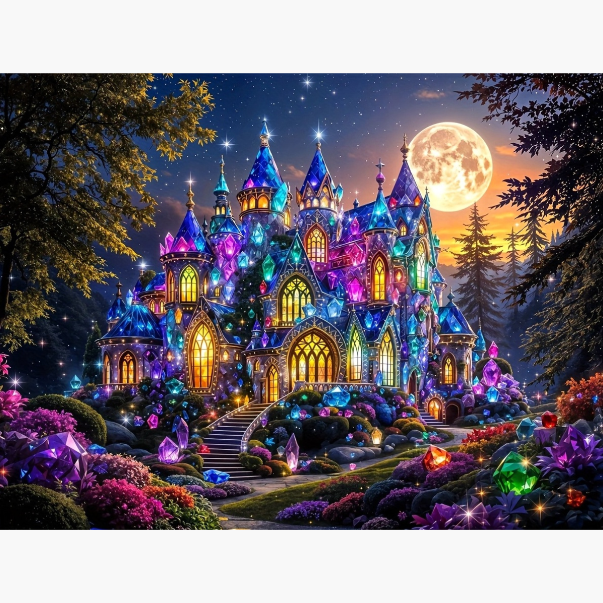 Broderie Diamant - Château cristaux