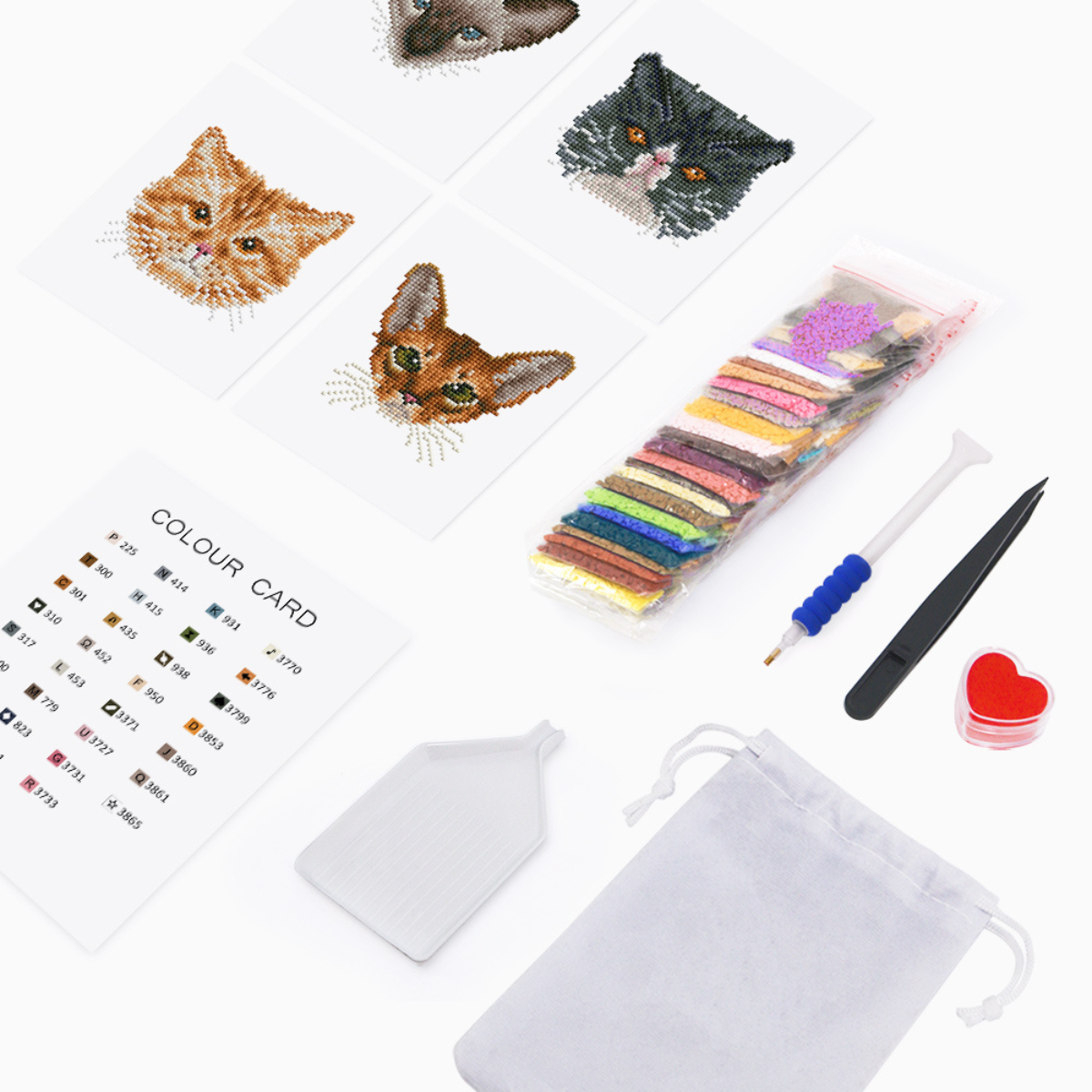 Kit Diamond Painting – Mini broderie diamant x4 - Chats | LETERNEL