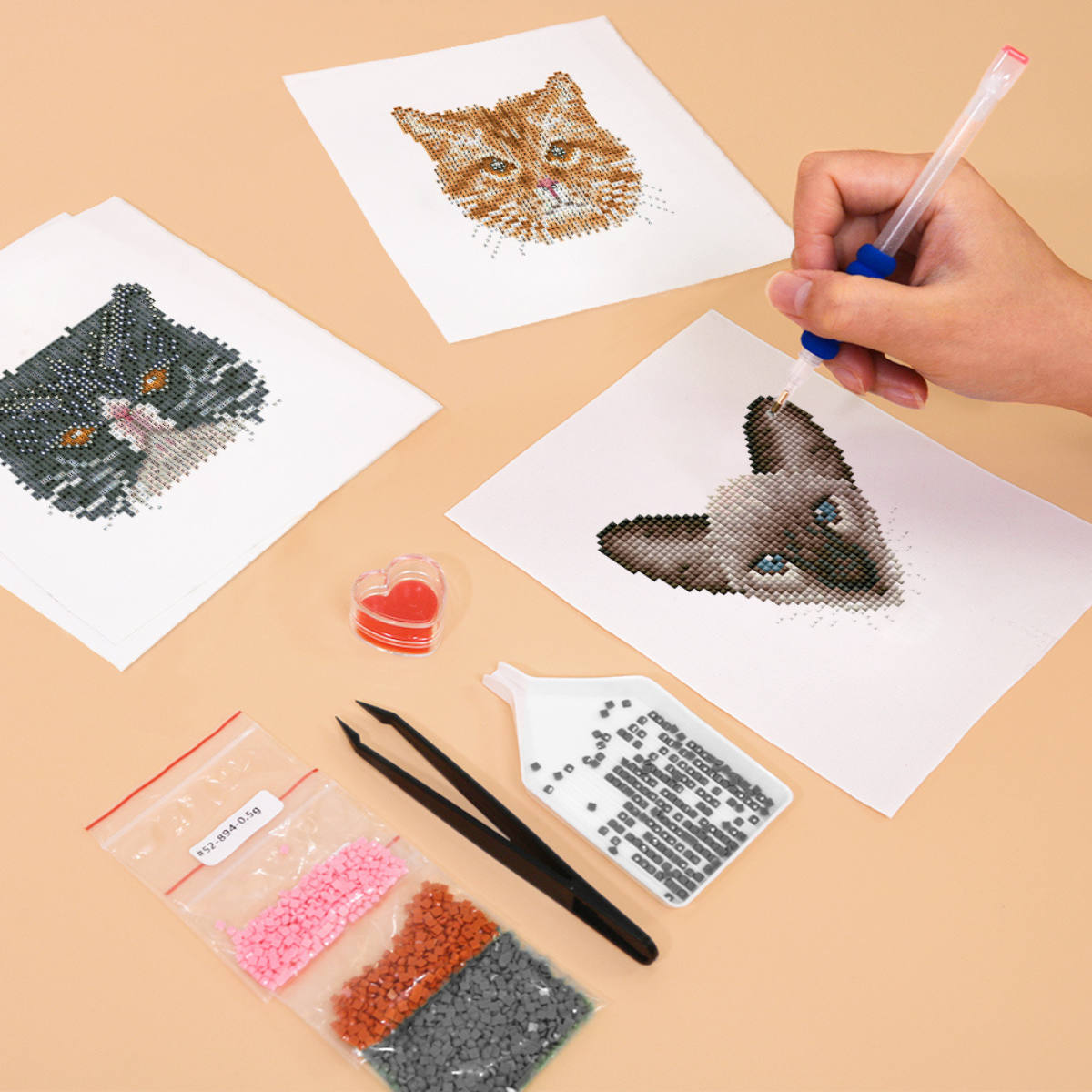 Kit Diamond Painting – Mini broderie diamant x4 - Chats | LETERNEL