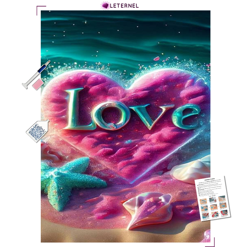 Broderie Diamant - Coeur love