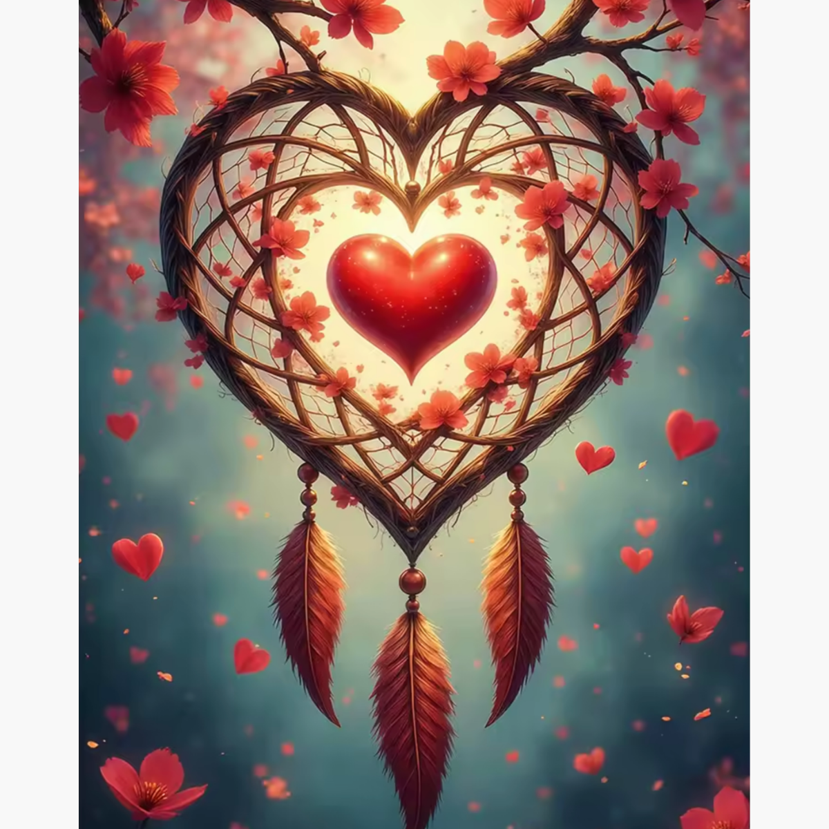 Broderie Diamant - Coeur attrape rêve