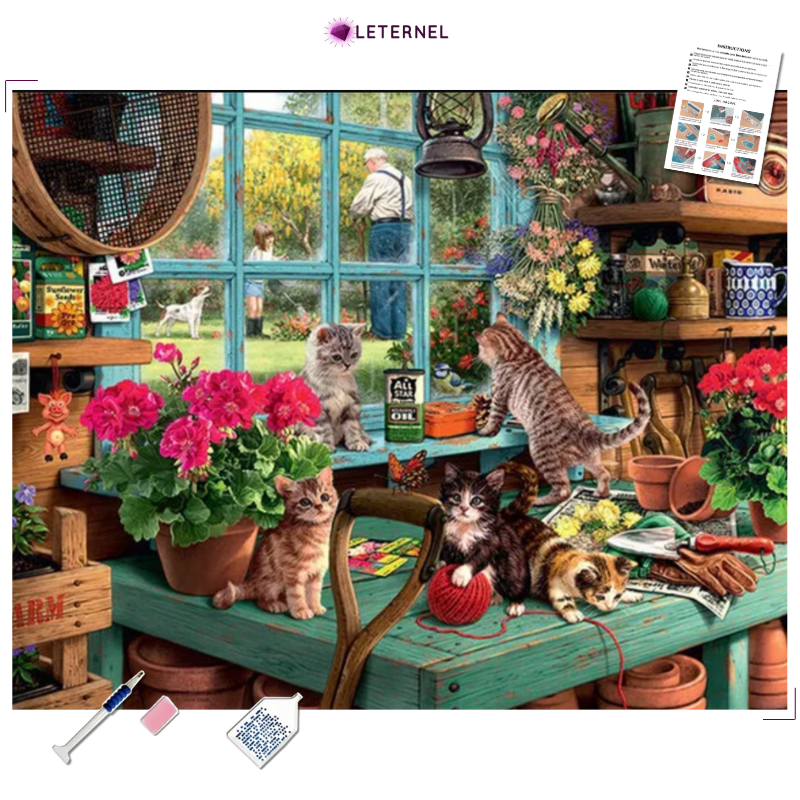 Broderie Diamant - Coin jardinage