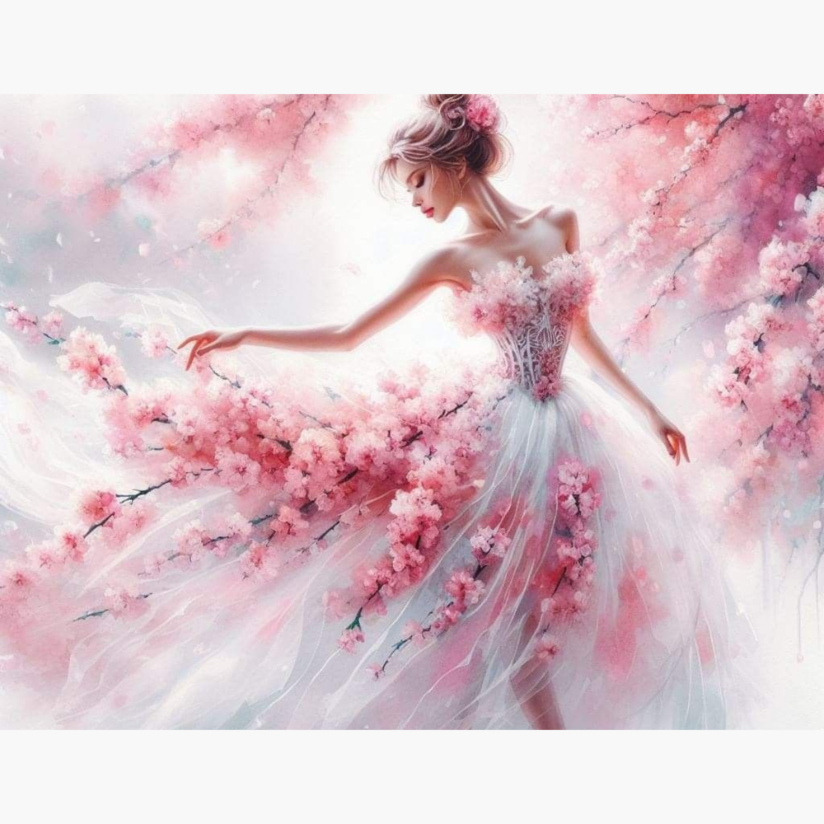 Broderie Diamant - Danseuse cerisier