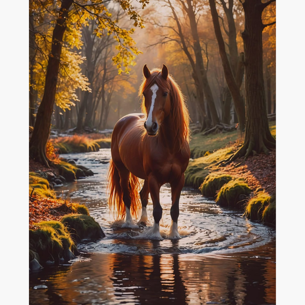 Broderie Diamant - Cheval ruisseau