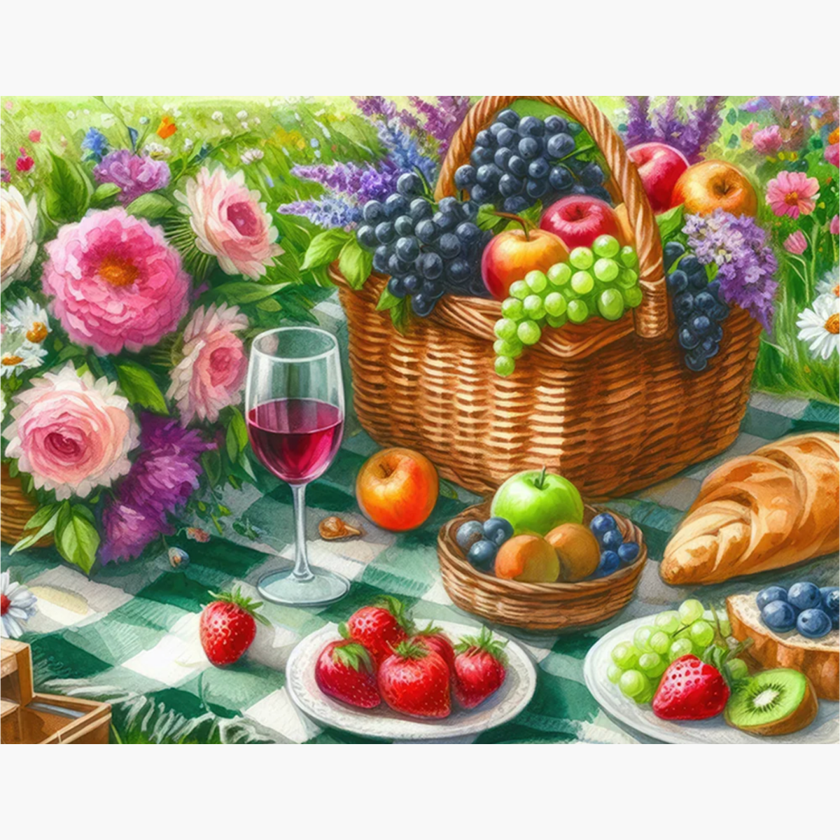 Broderie Diamant - Panier pique-nique