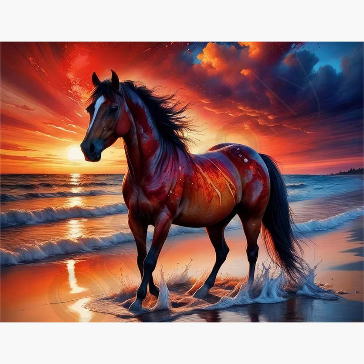 Broderie Diamant - Cheval mer