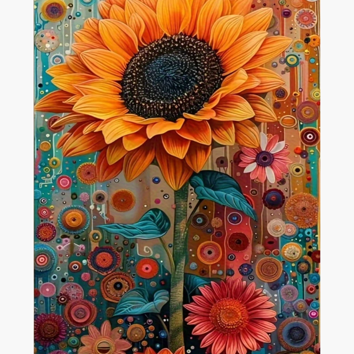 Broderie Diamant - Dessin tournesol