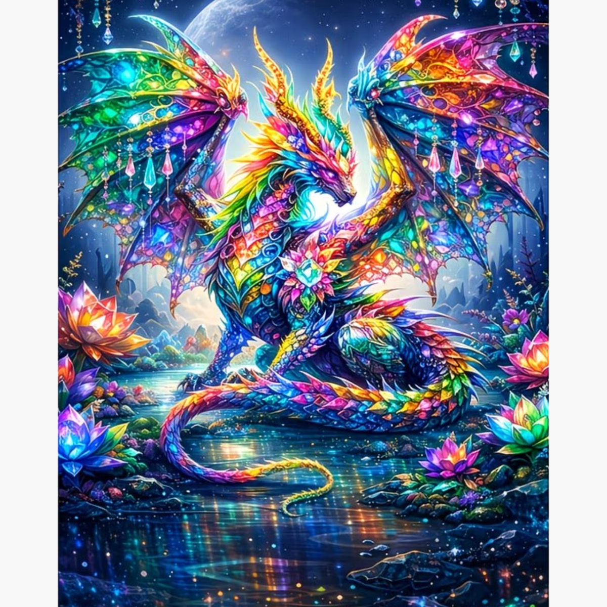 Broderie Diamant - Dragon cristaux