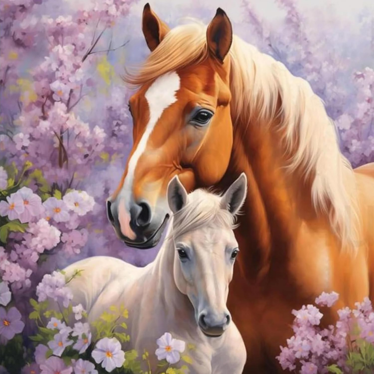 Broderie Diamant Duo chevaux – Kit complet broderie diamant | LETERNEL