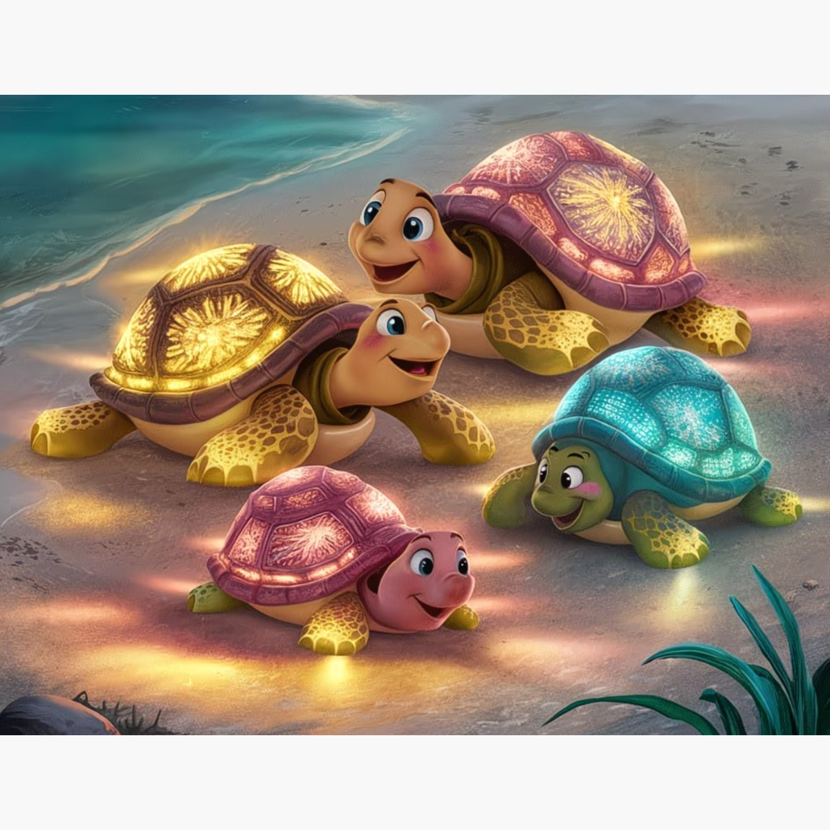 Broderie Diamant - Famille tortue
