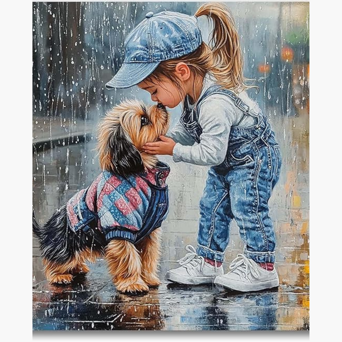 Broderie Diamant - Fillette chiot