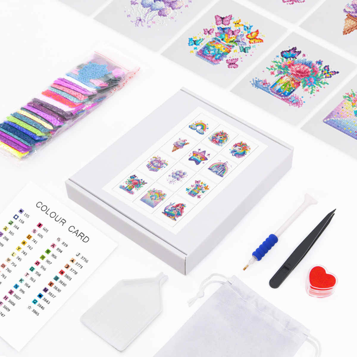 Mini broderie diamant x12 - Girly