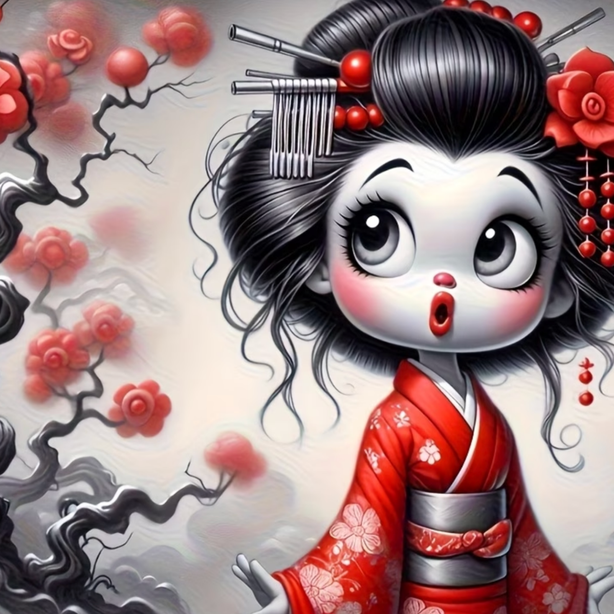 Broderie Diamant - Jeune geisha