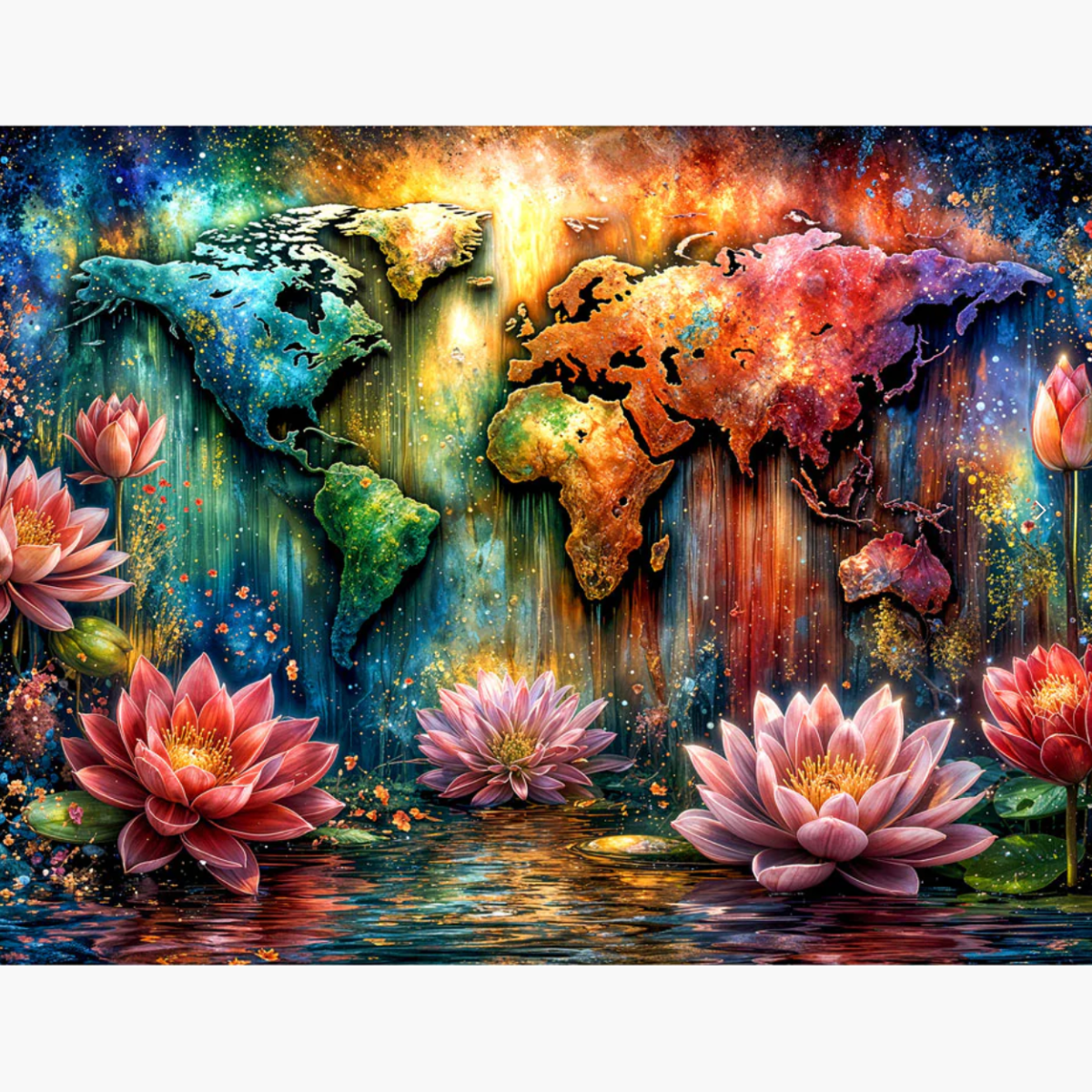 Broderie Diamant - Monde lotus