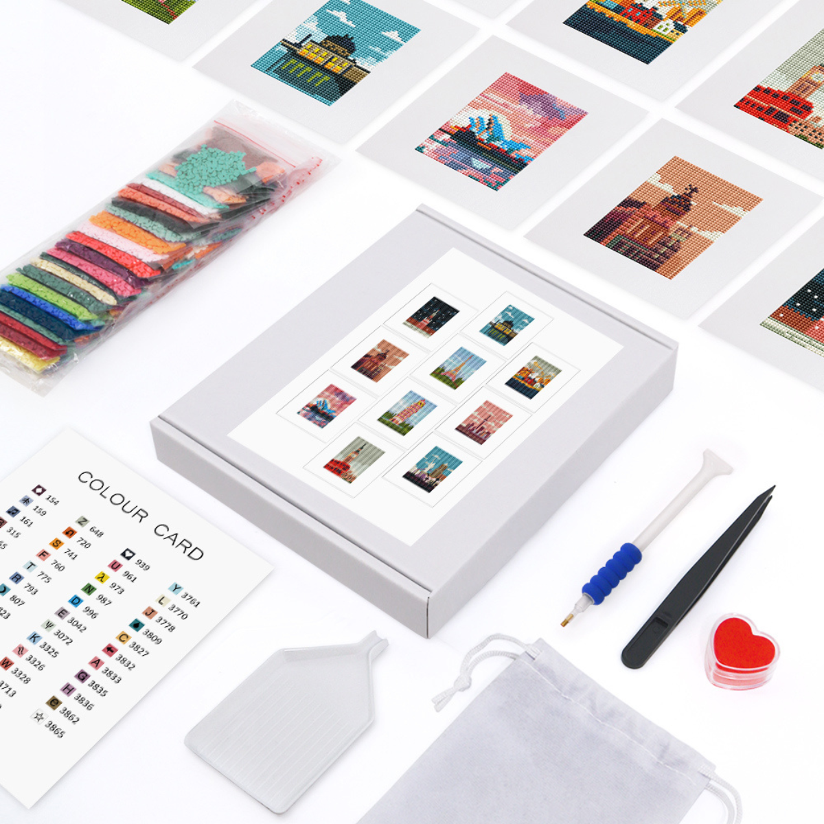 Mini broderie diamant x12 - Monuments