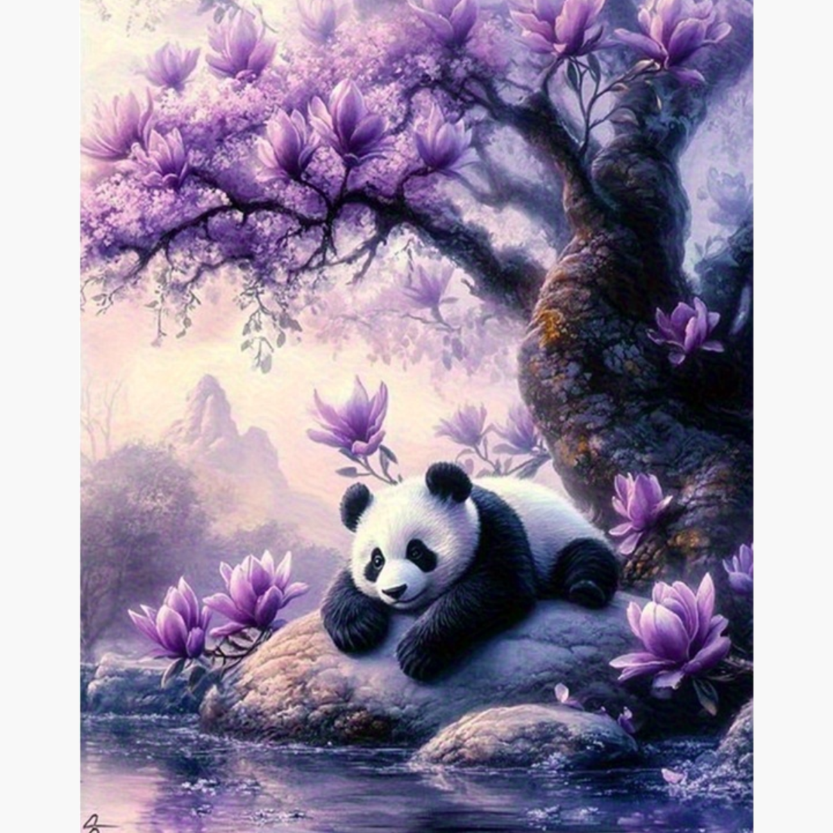 Broderie Diamant - Panda violet