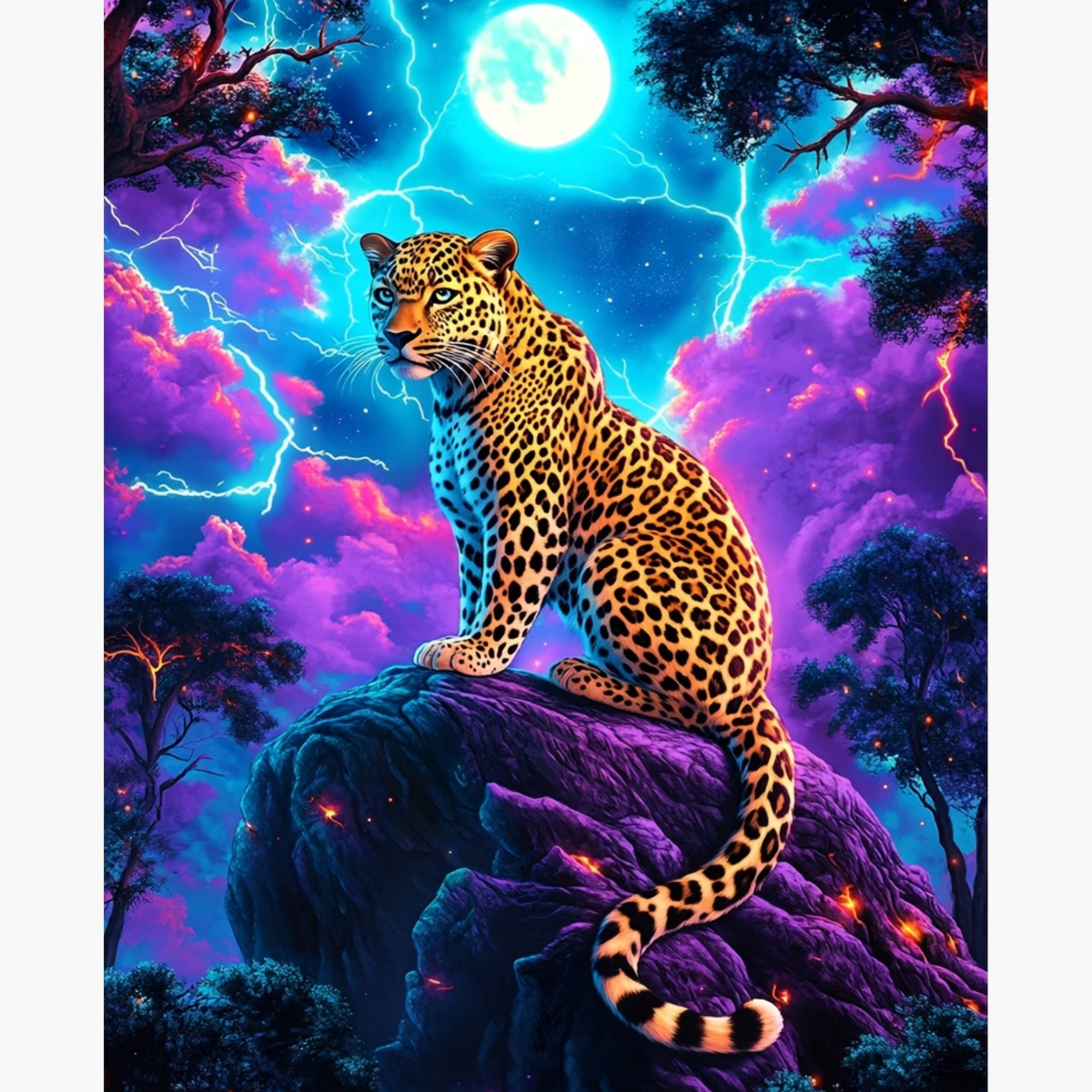 Broderie Diamant - Panthère orage