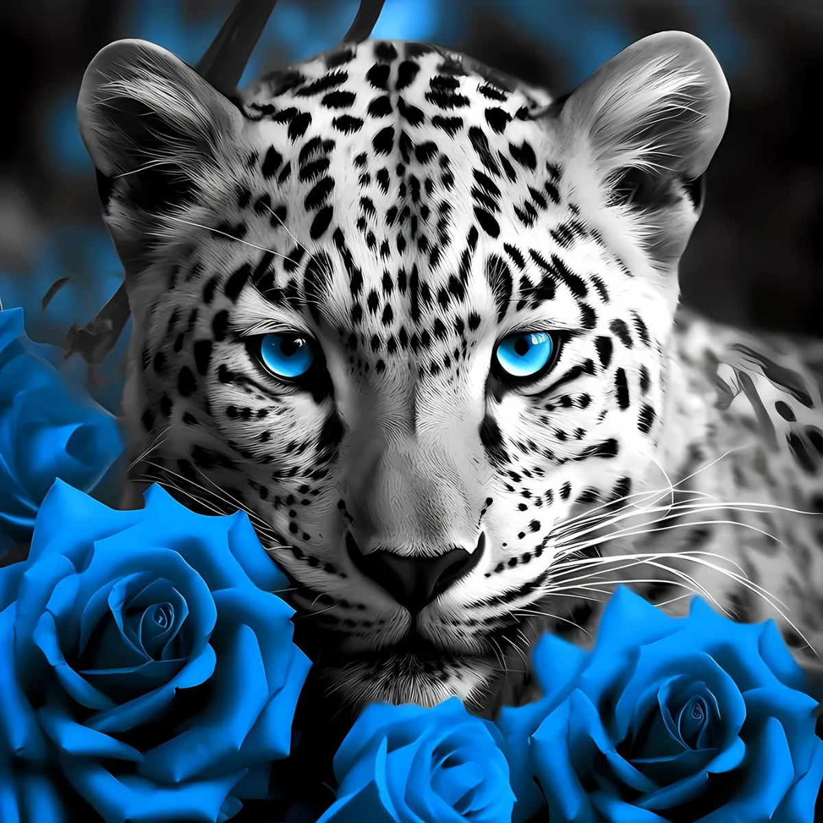 Kit Diamond Painting – Panthère roses bleues | LETERNEL