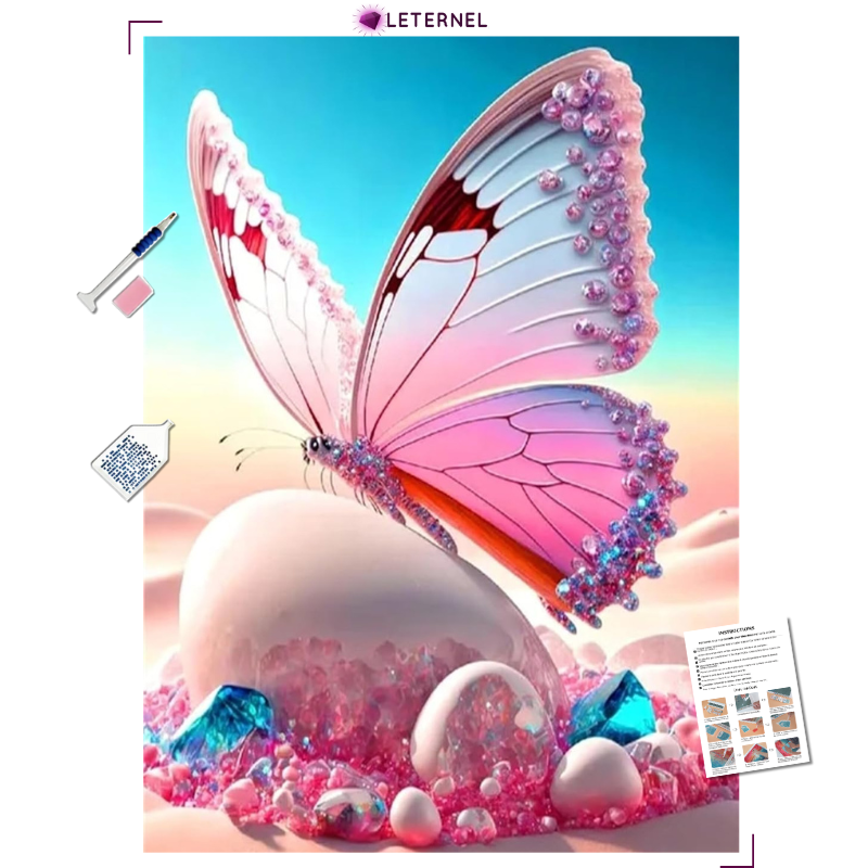 Broderie Diamant - Papillons pierres