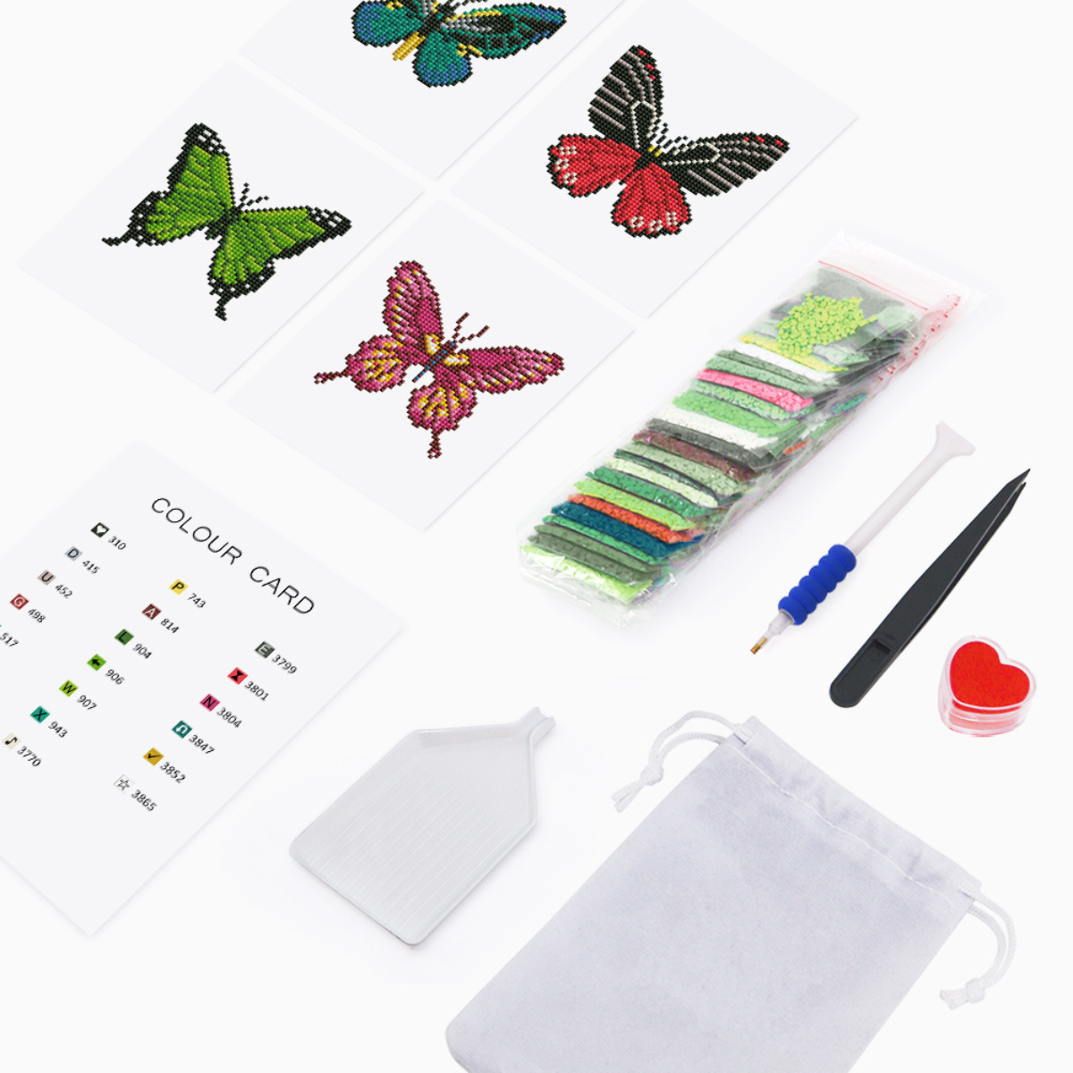 Broderie Diamant Mini broderie diamant x4 - Papillons – Kit complet broderie diamant | LETERNEL