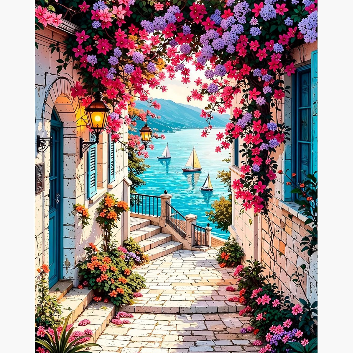 Broderie Diamant Passage méditerranée – Kit complet broderie diamant | LETERNEL