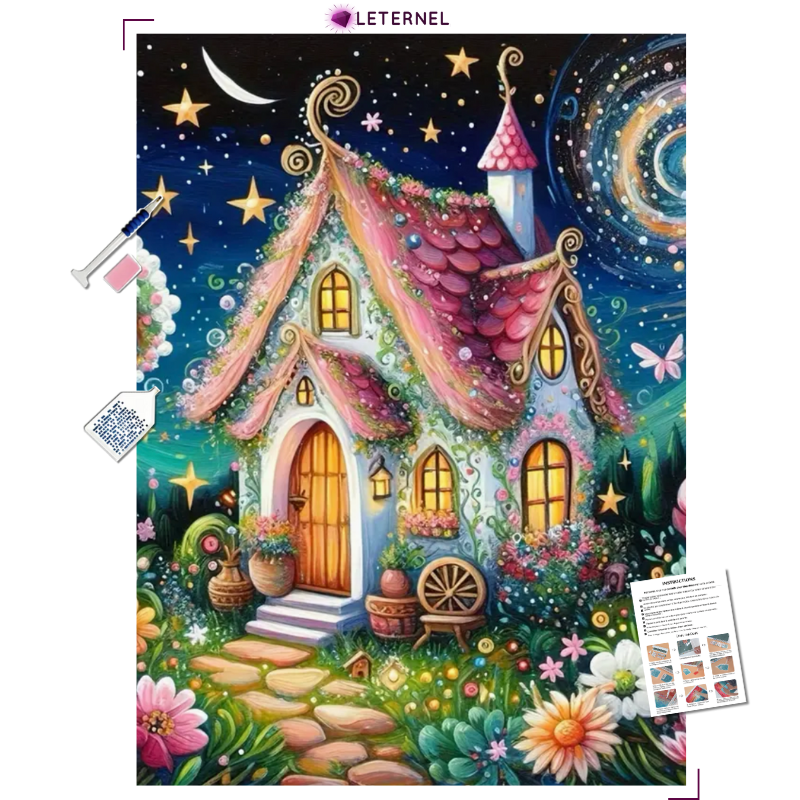 Broderie Diamant - Peinture maisonnette