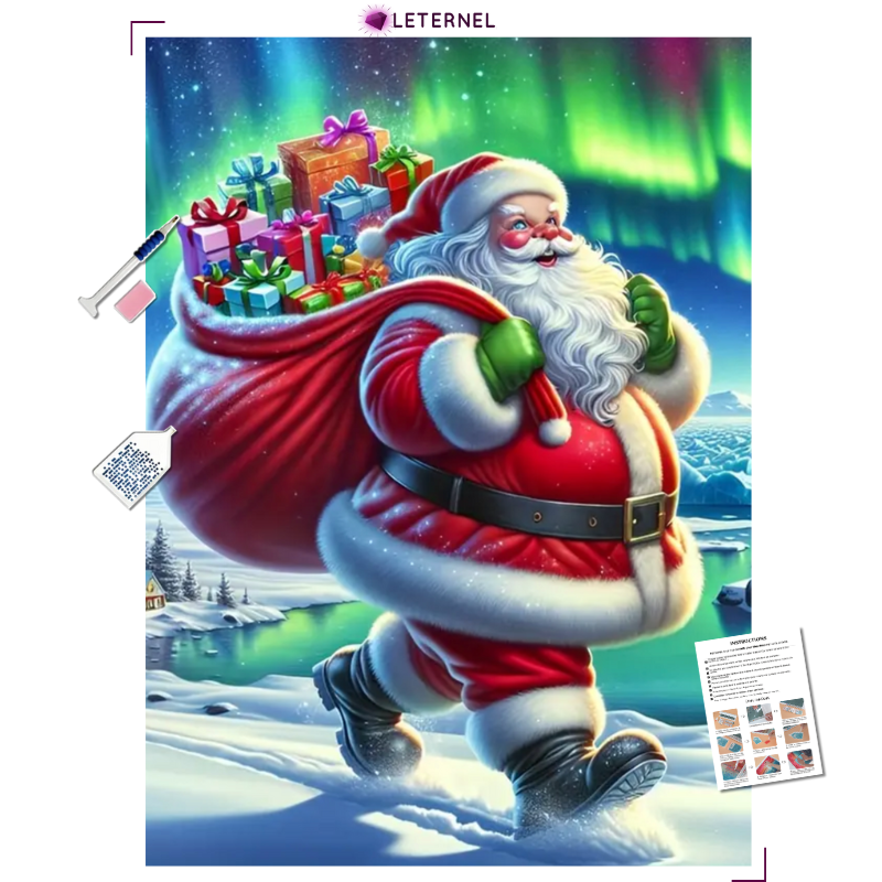 Broderie Diamant - Père Noël cadeaux