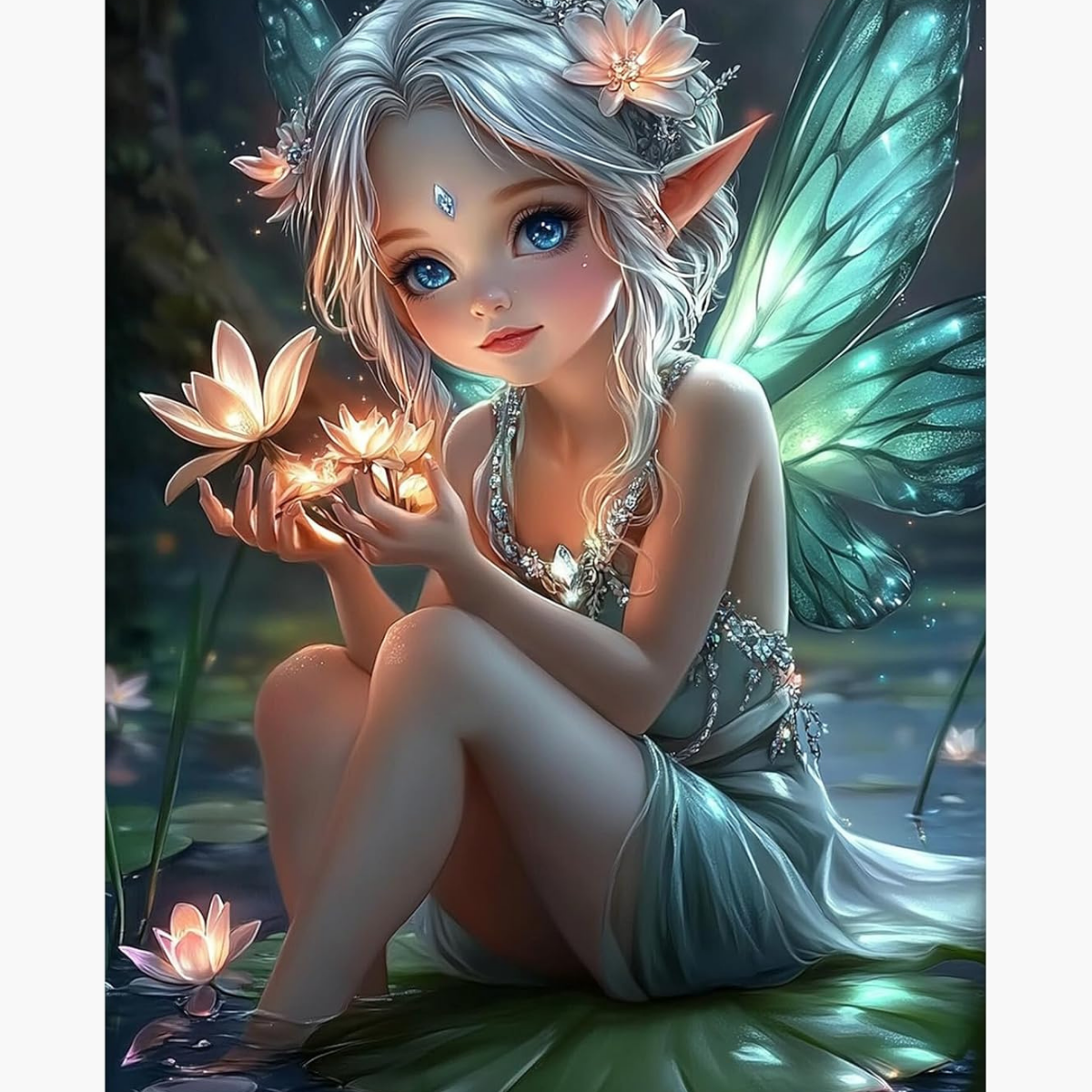 Kit Diamond Painting – Petite fée lotus | LETERNEL