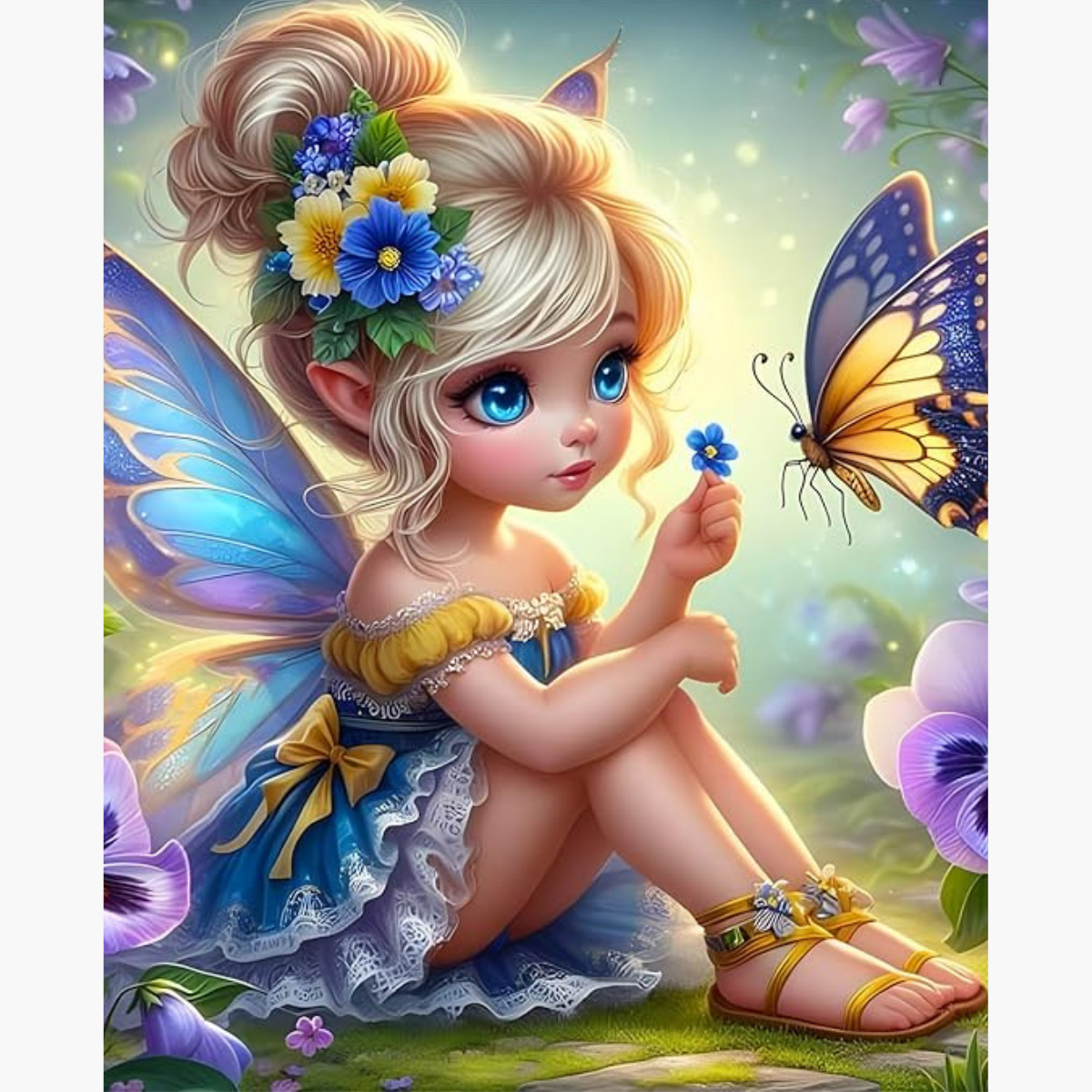 Broderie Diamant Petite fée papillon – Kit complet broderie diamant | LETERNEL