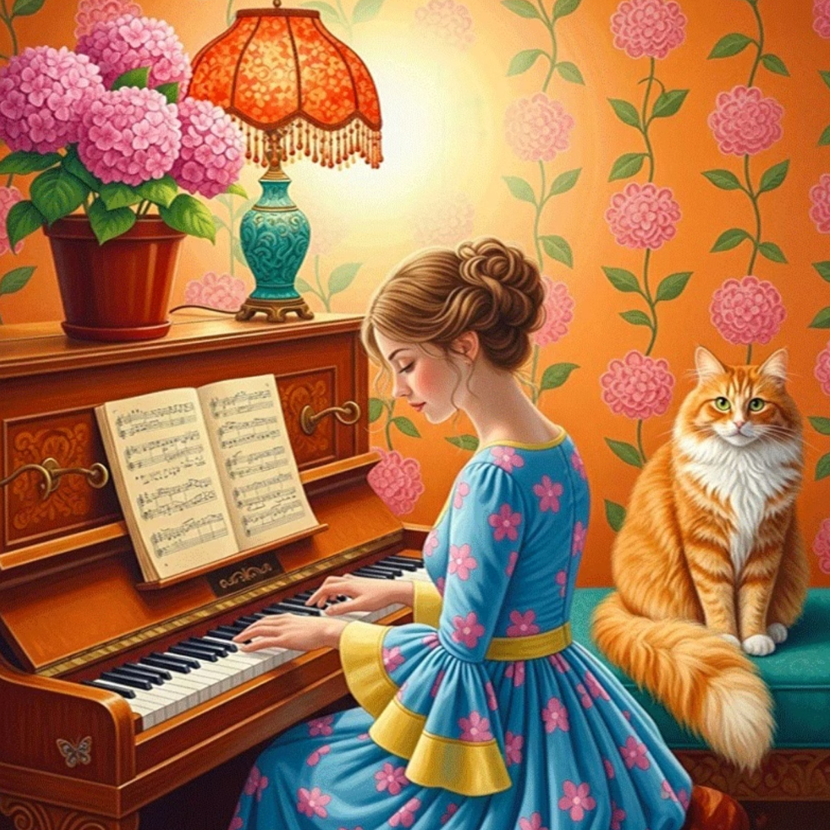 Broderie Diamant Pianiste chat – Kit complet broderie diamant | LETERNEL