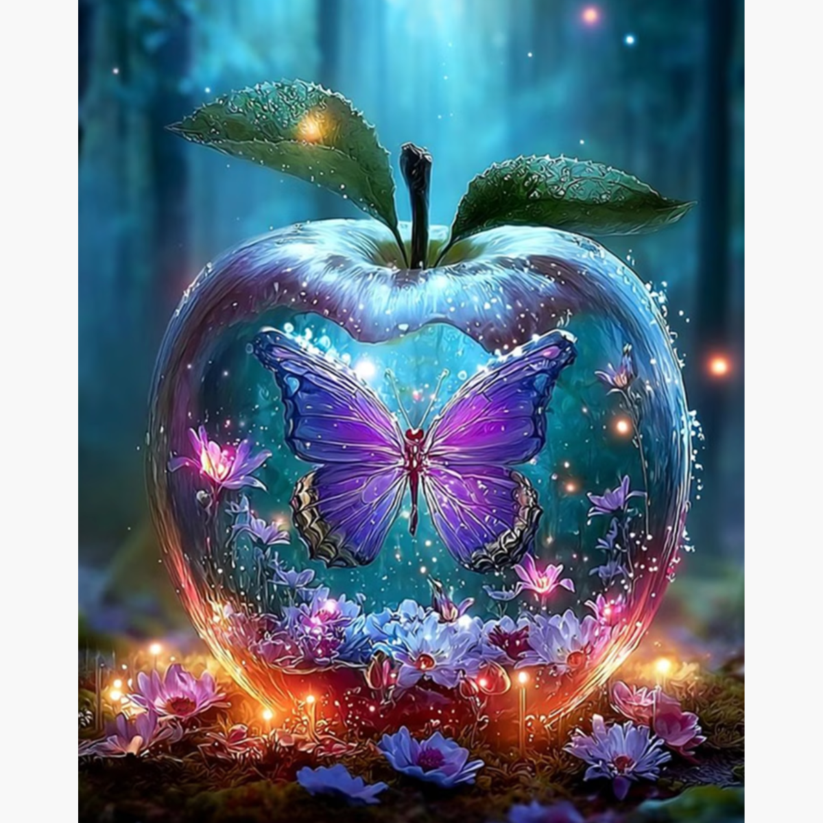 Broderie Diamant - Pomme papillon