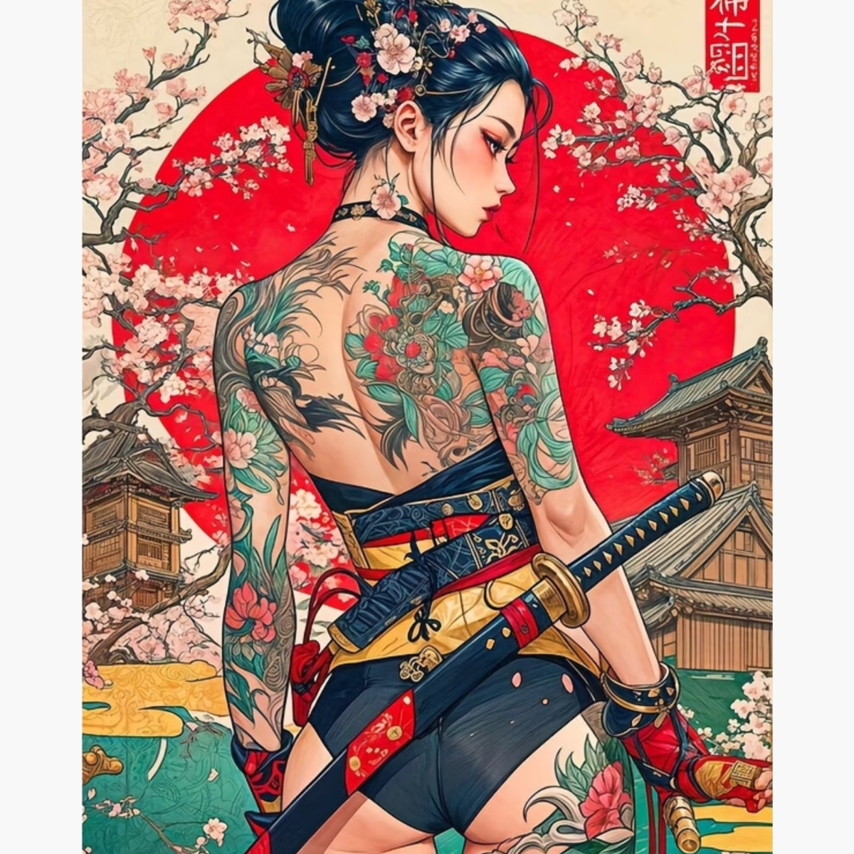 Broderie Diamant - Samouraï tattoo