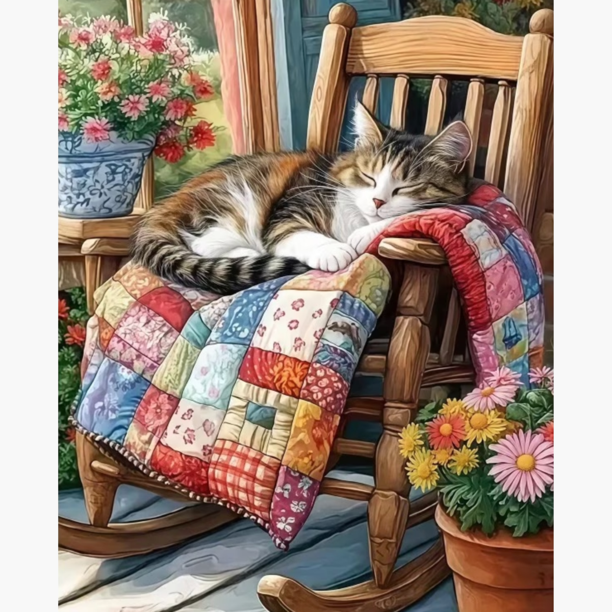 Broderie Diamant - Chat plaid
