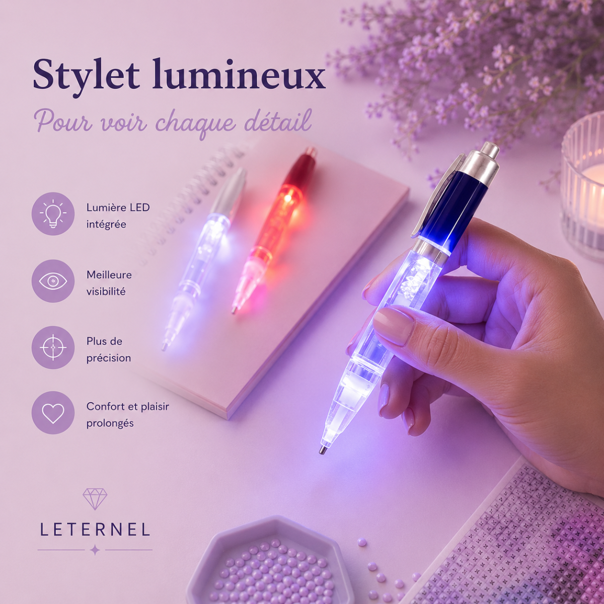 Stylet Diamant Lumineux LED