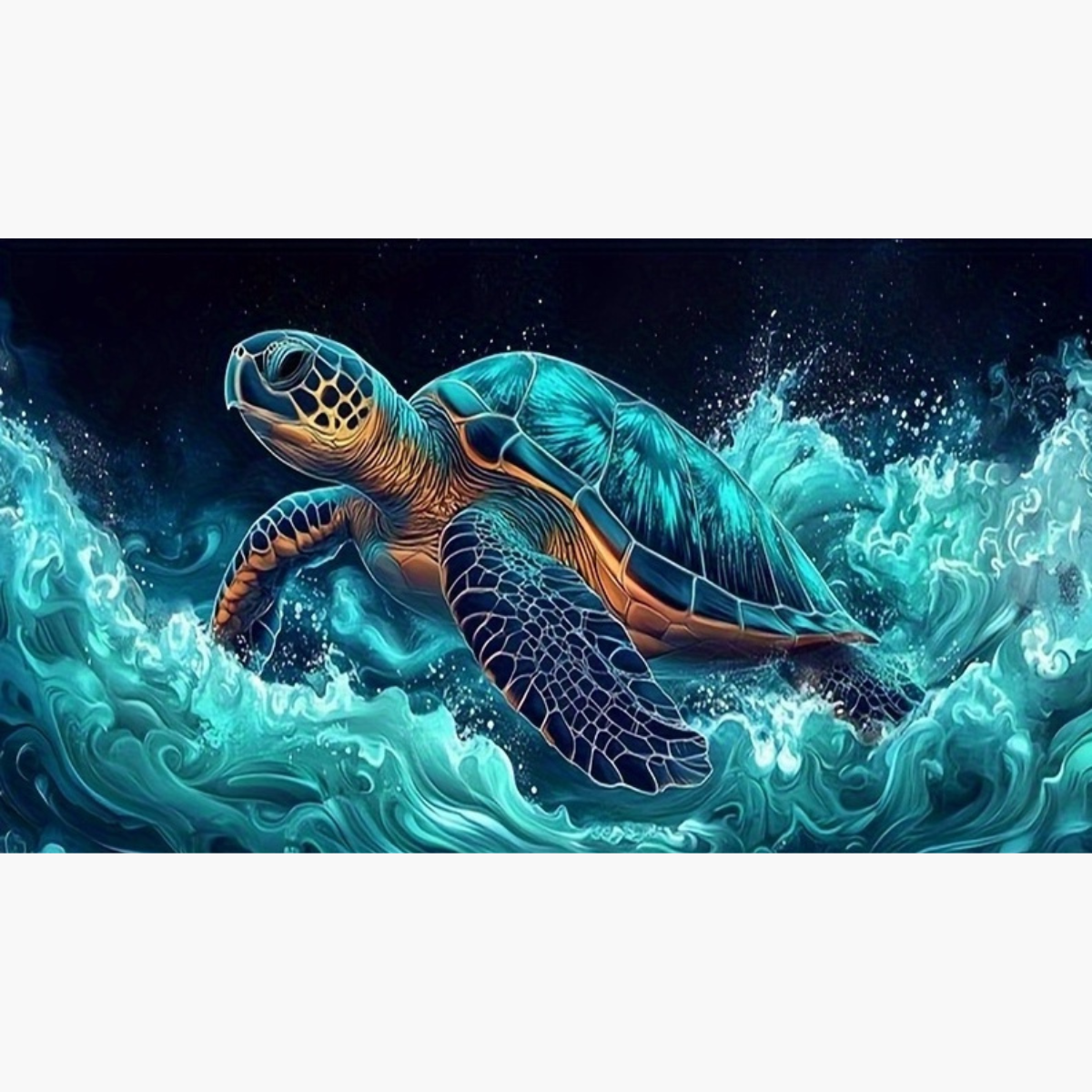 Broderie Diamant - Tortue de mer