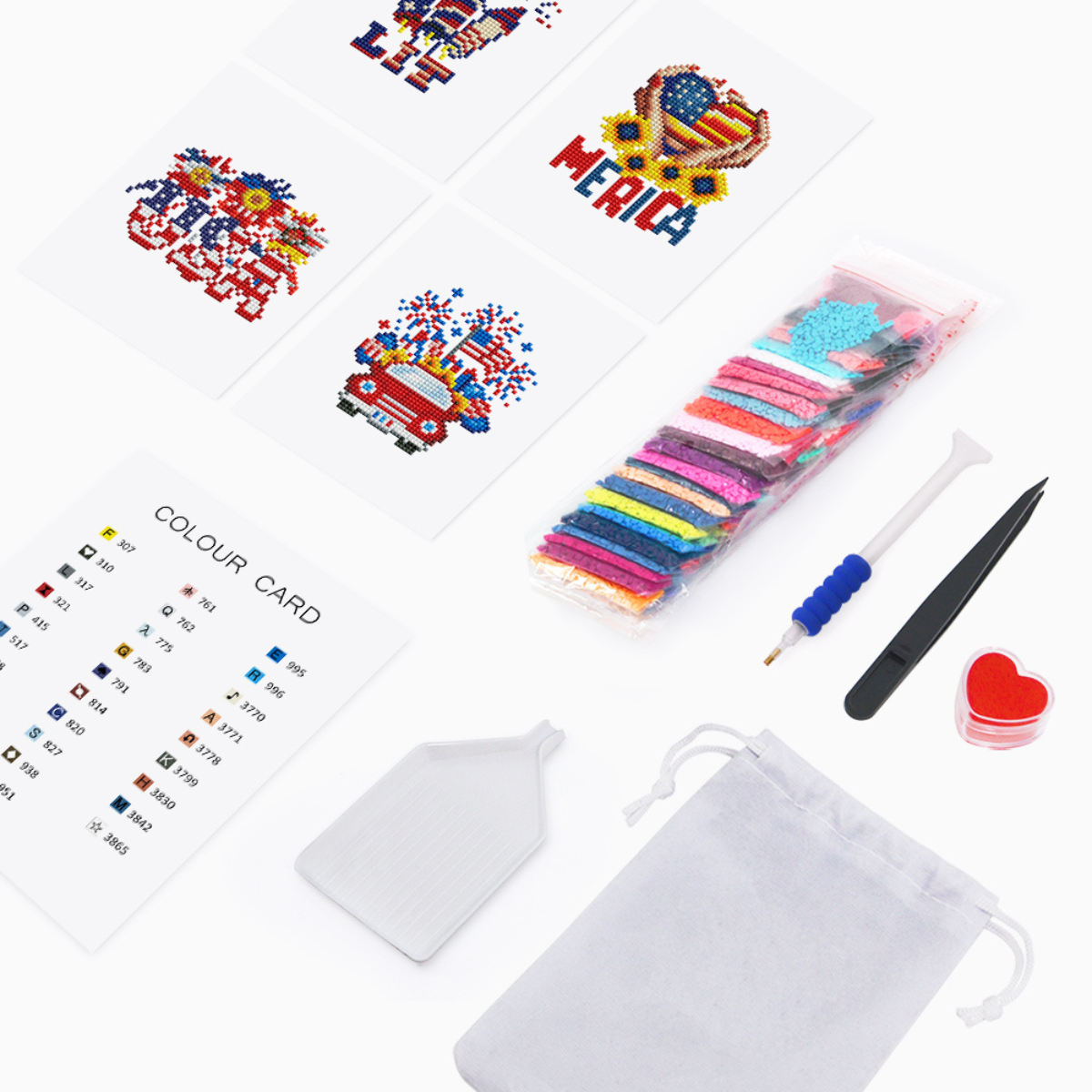 Mini broderie diamant x4 - USA
